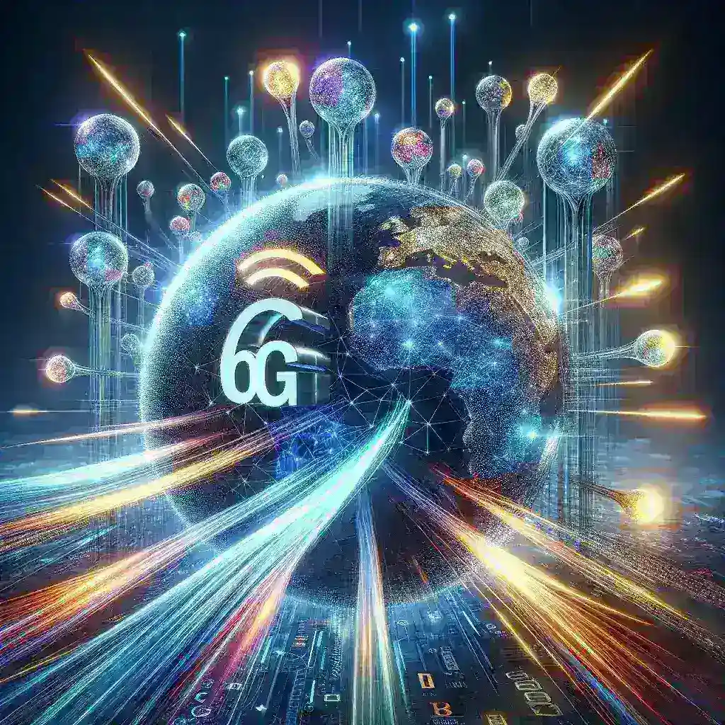"Diagram illustrating the finalized 6G network standards, highlighting terabit data transfer speeds and advanced wireless technology."