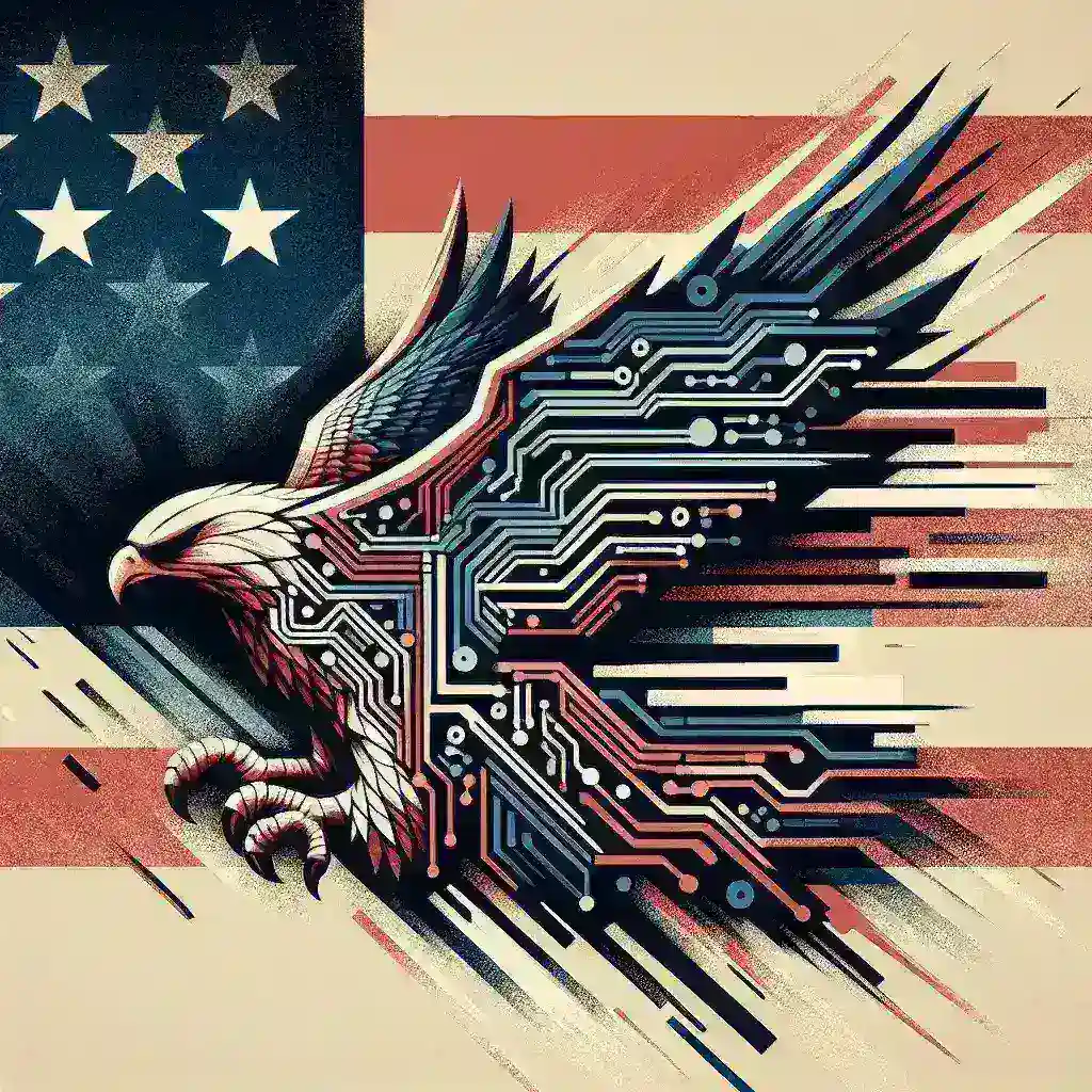 "Image of a press conference featuring high-ranking officials from Trump's Department of War, discussing the rebranding initiative and its impact on U.S. tech defense contracts, showcasing modern military technology and strategic partnerships."